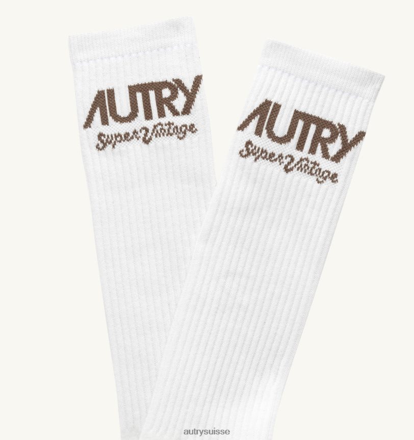 chaussettes logo supervintage blanches 28NX00154 suisse Hommes Autry