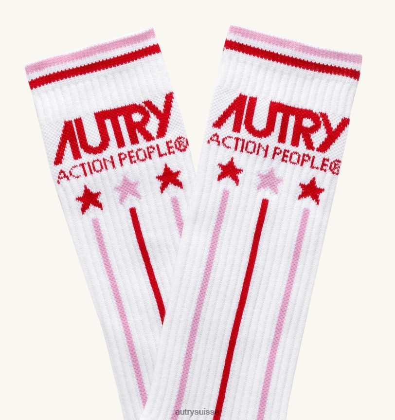 chaussettes logo tennis blanches 28NX00157 suisse Hommes Autry