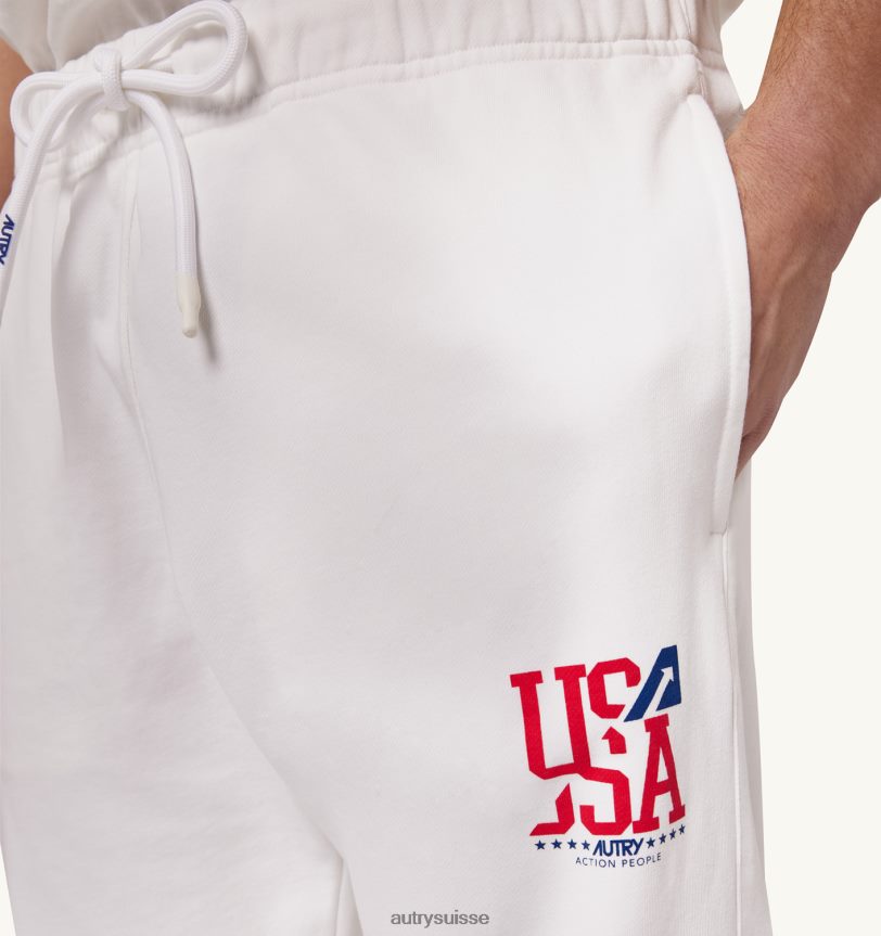 pantalon logo iconique blanc 28NX00122 suisse Hommes Autry