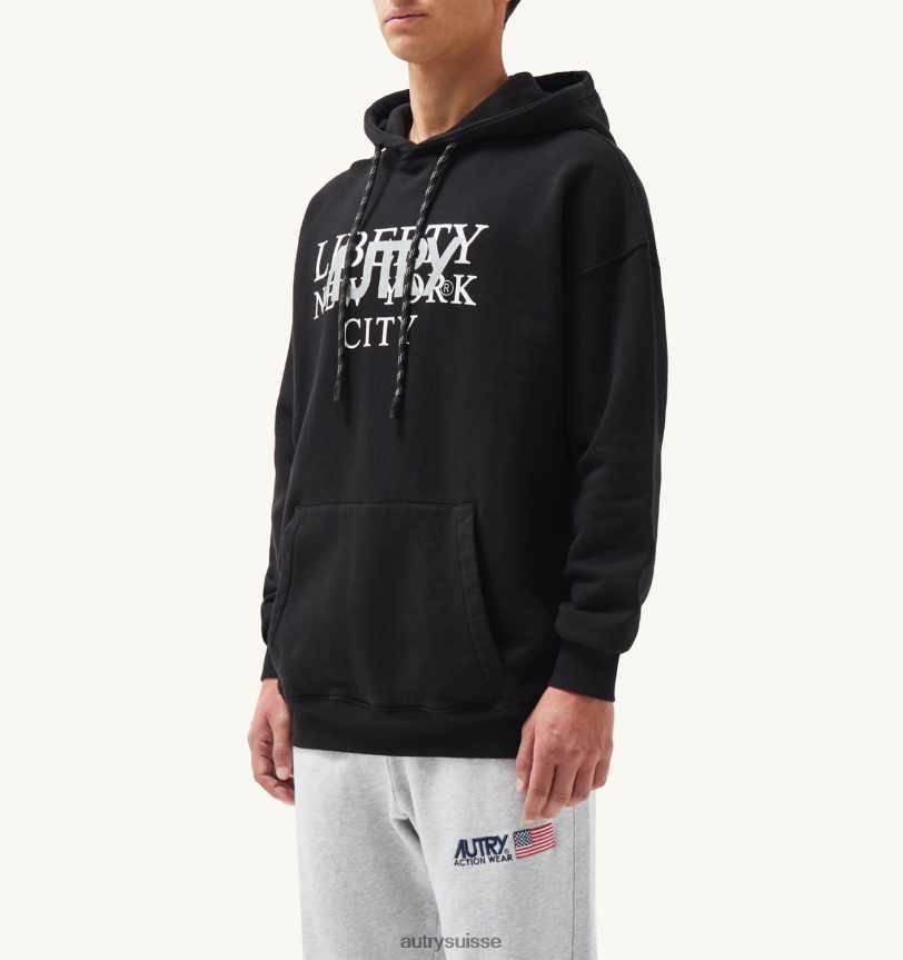sweat à capuche imprimé liberty noir 28NX00110 suisse Hommes Autry