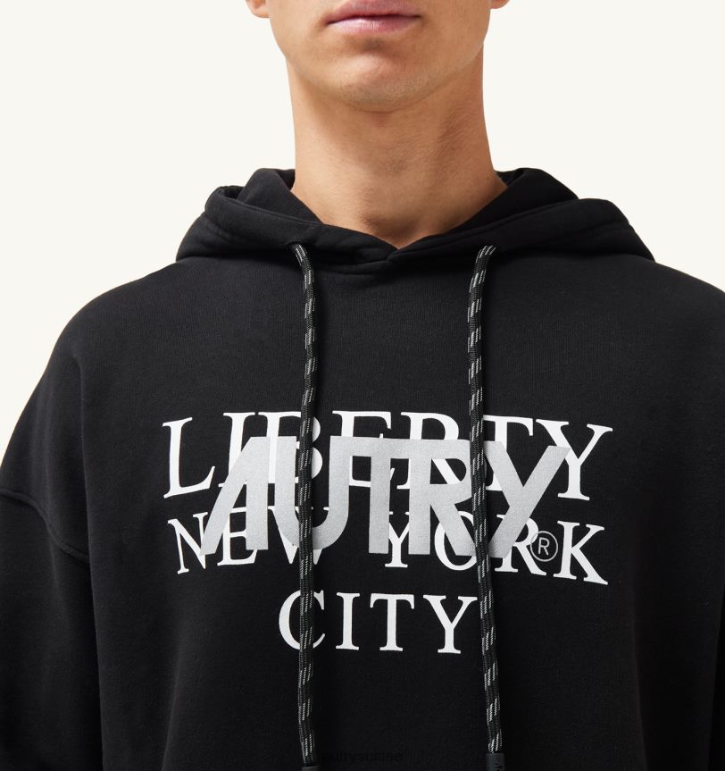 sweat à capuche imprimé liberty noir 28NX00110 suisse Hommes Autry