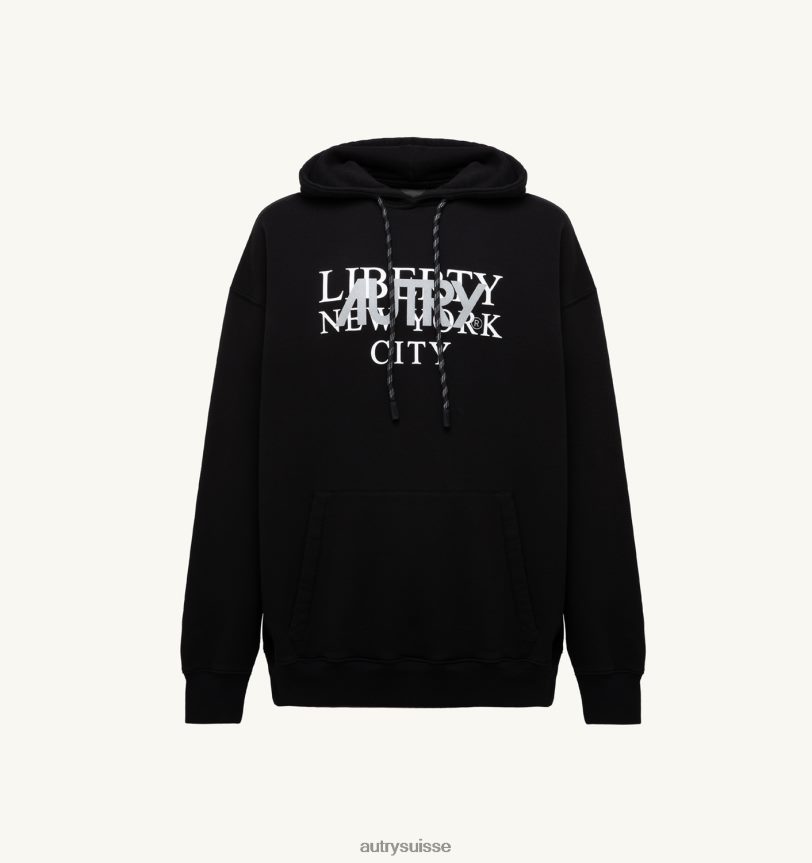 sweat à capuche imprimé liberty noir 28NX00110 suisse Hommes Autry