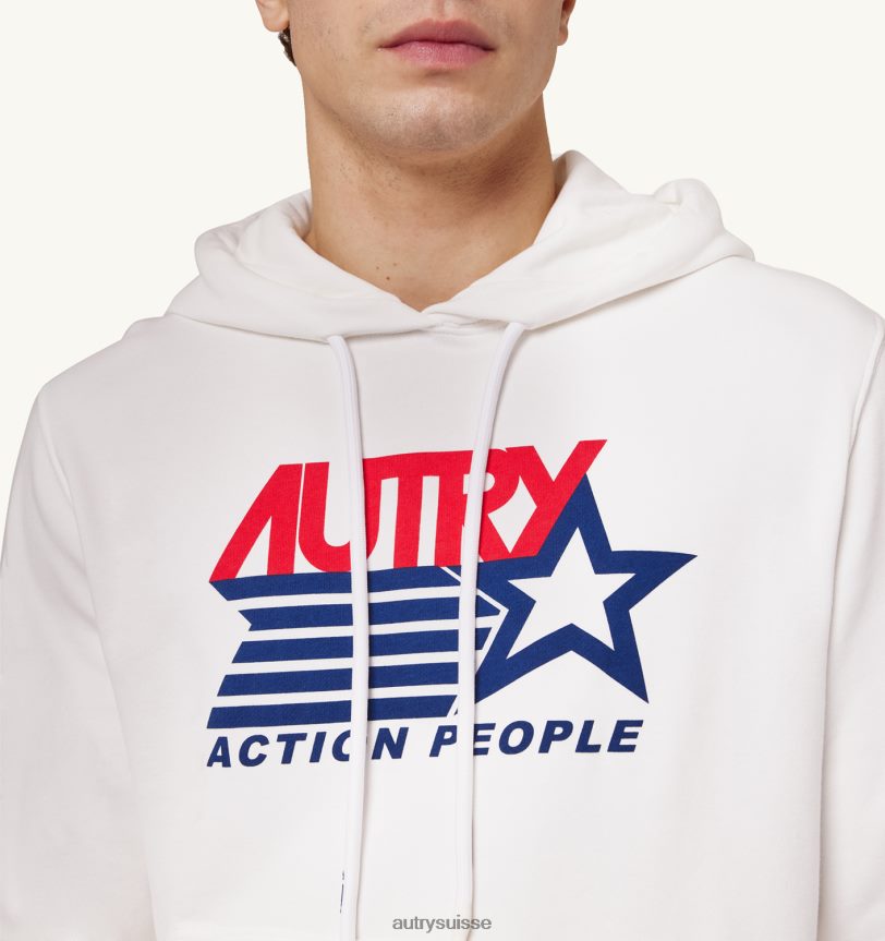 sweat capuche logo iconique blanc 28NX00104 suisse Hommes Autry
