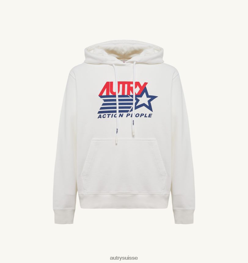 sweat capuche logo iconique blanc 28NX00104 suisse Hommes Autry