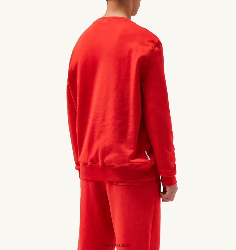 sweat col rond floqué iconique rouge 28NX00113 suisse Hommes Autry