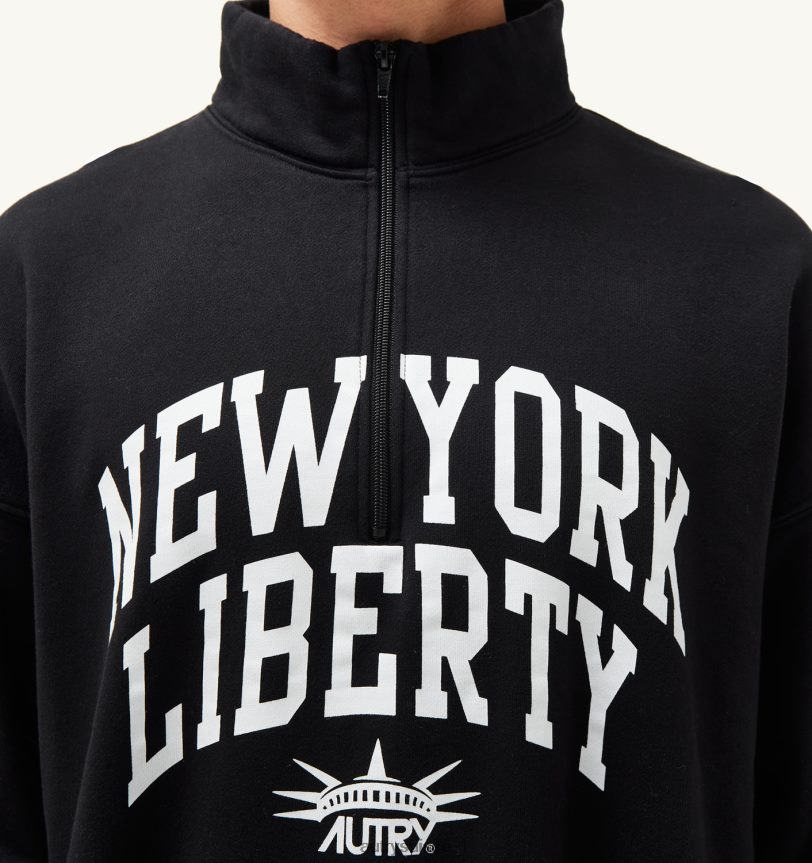 sweat demi zip liberty photo noir 28NX00116 suisse Hommes Autry