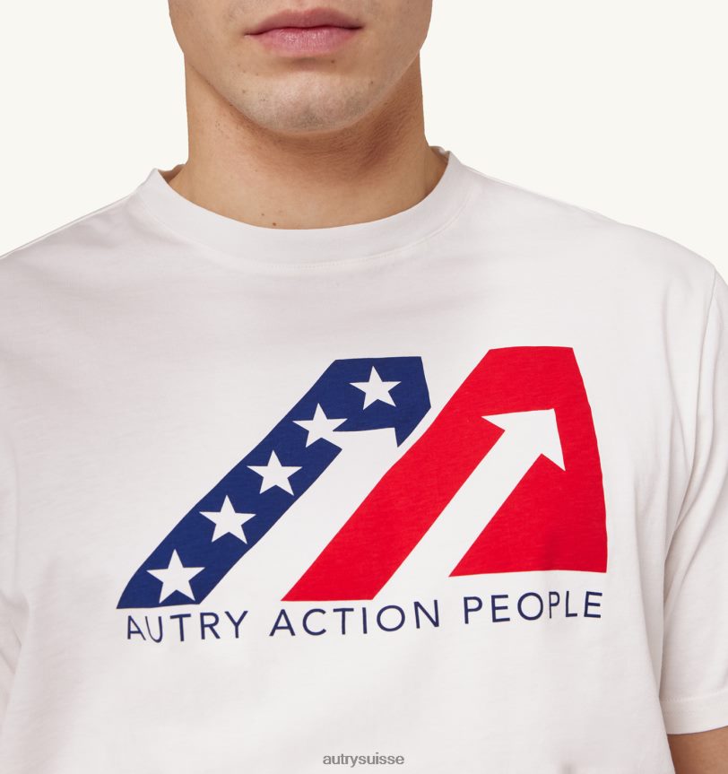 t-shirt col rond iconique blanc 28NX0096 suisse Hommes Autry