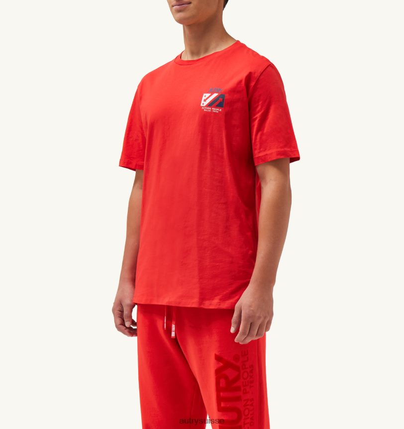 t-shirt col rond iconique rouge 28NX00118 suisse Hommes Autry
