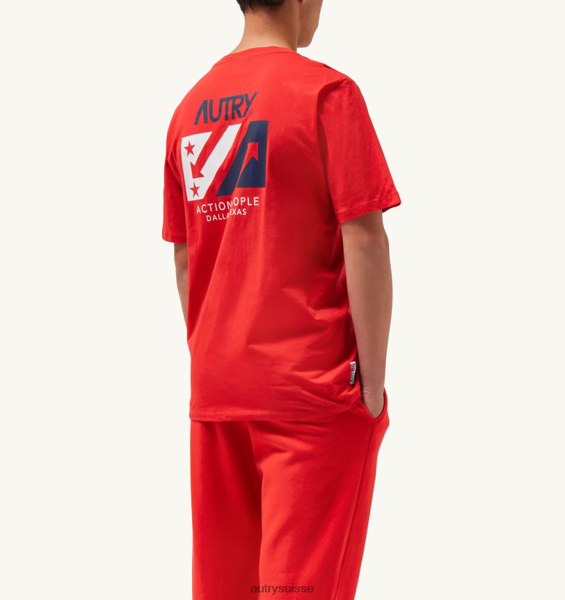 t-shirt col rond iconique rouge 28NX00118 suisse Hommes Autry