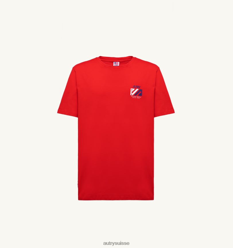 t-shirt col rond iconique rouge 28NX00118 suisse Hommes Autry