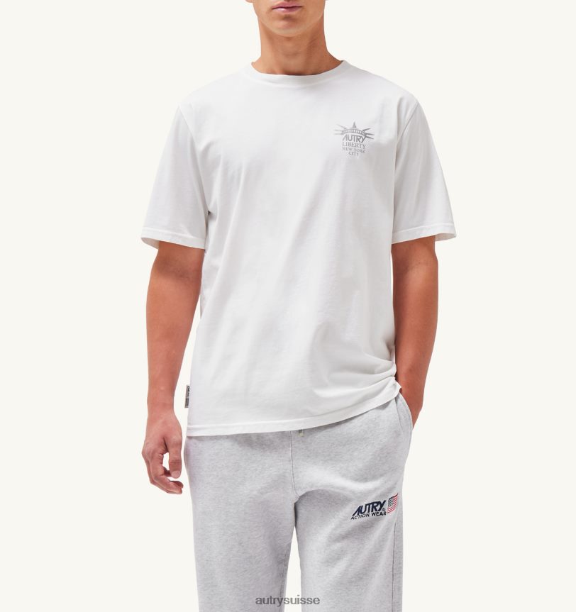 t-shirt col rond imprimé liberty blanc 28NX00117 suisse Hommes Autry