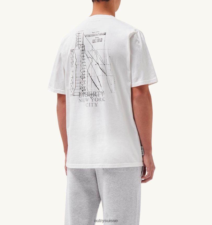 t-shirt col rond imprimé liberty blanc 28NX00117 suisse Hommes Autry