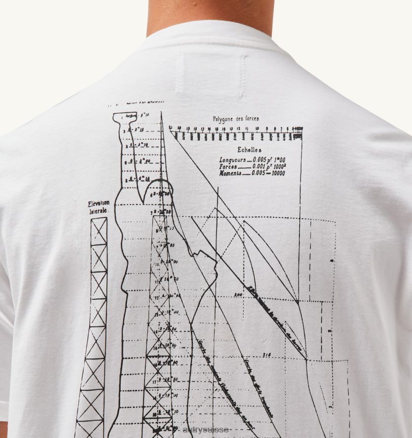 t-shirt col rond imprimé liberty blanc 28NX00117 suisse Hommes Autry