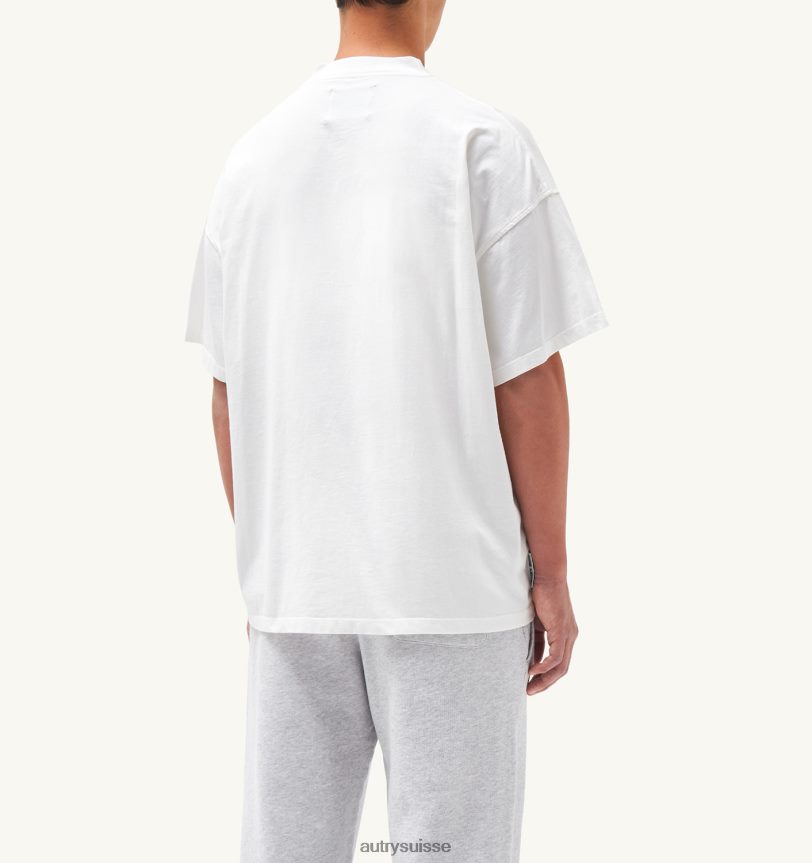 t-shirt col rond liberty photo blanc 28NX00111 suisse Hommes Autry