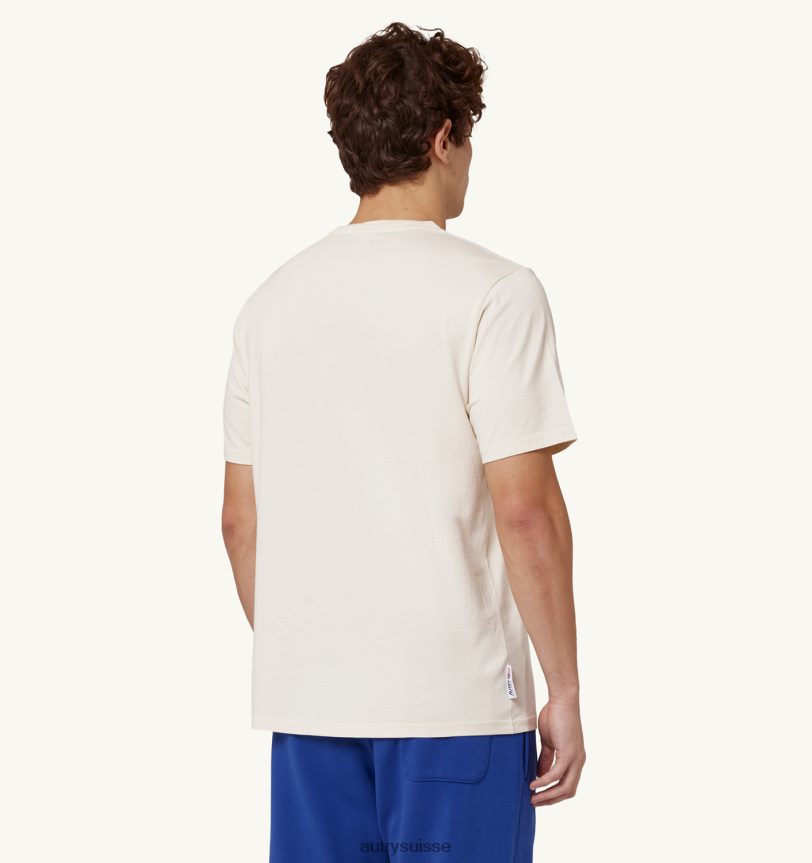 t-shirt tennis col rond blanc ivoire 28NX00106 suisse Hommes Autry