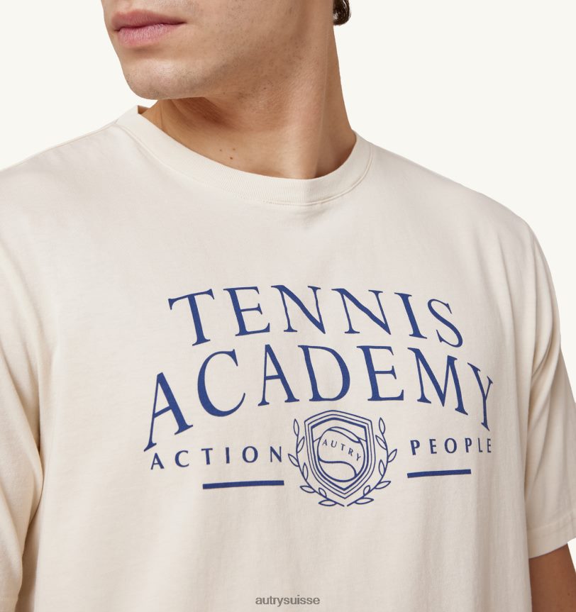t-shirt tennis col rond blanc ivoire 28NX00106 suisse Hommes Autry